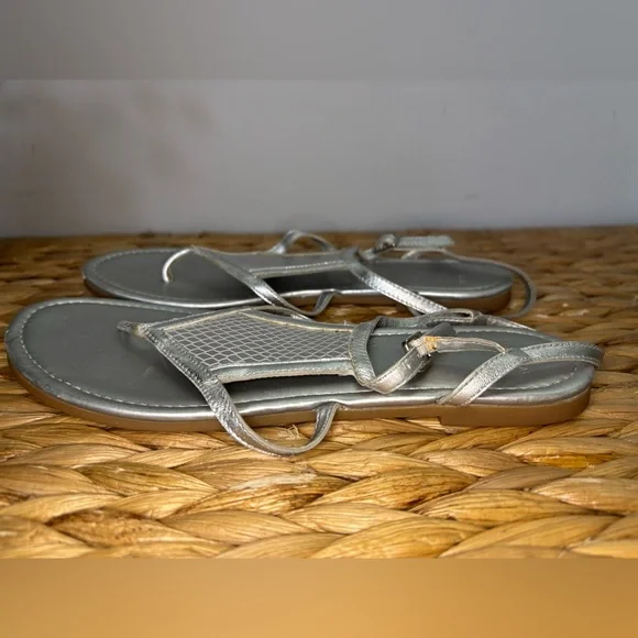Cole Haan Silver Leather Sandals - Picture 4 of 16